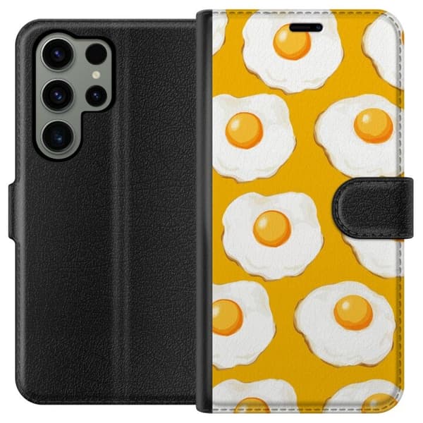 Plånboksfodral till Samsung Galaxy S23 Ultra med Stekt ägg motiv