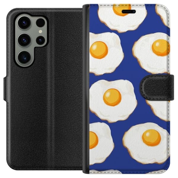 Plånboksfodral till Samsung Galaxy S23 Ultra med Stekta ägg motiv