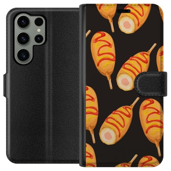 Tegnebogsetui til Samsung Galaxy S23 Ultra med Kyllingedrumstick motiv