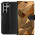 Miniatyrbillede 2 af 4: Tegnebogsetui til Samsung Galaxy S23 Ultra med 3D Guld motiv