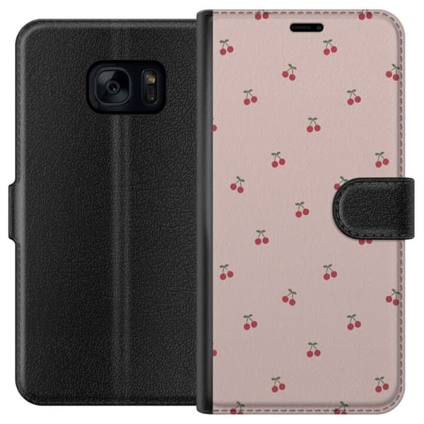 Lommeboketui til Samsung Galaxy S7 med Kirsebær motiv