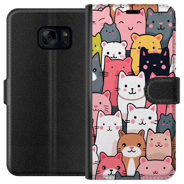 Lommeboketui til Samsung Galaxy S7 med Kattmønster motiv