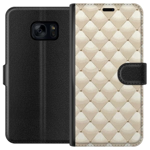 Lompakkokotelo Samsung Galaxy S7-laitteelle, jossa on Kultakiilto kuvio
