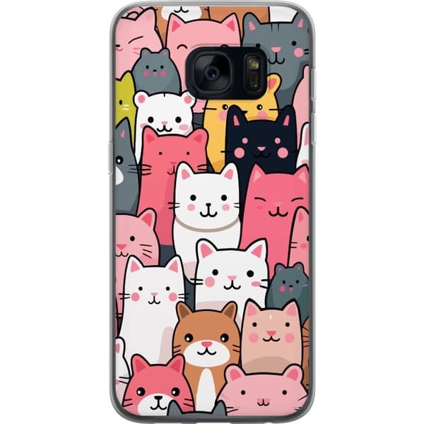 Mobildeksel til Samsung Galaxy S7 med Kattmønster motiv