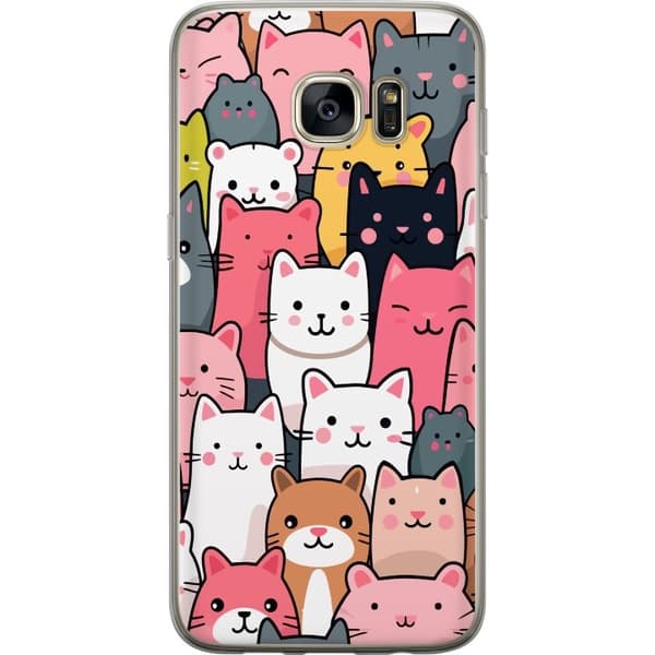 Mobilcover til Samsung Galaxy S7 edge med Katte mønster motiv