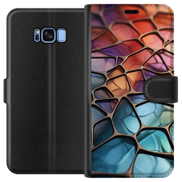 Lompakkokotelo Samsung Galaxy S8-laitteelle, jossa on Metallikuviointi kuvio