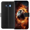 Miniatyrbillede 1 af 4: Tegnebogsetui til Samsung Galaxy S8 med Fodbold motiv
