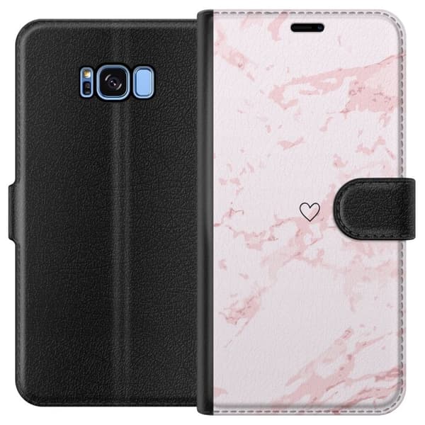 Plånboksfodral till Samsung Galaxy S8 med Rosa Hjärta motiv