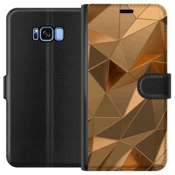 Plånboksfodral till Samsung Galaxy S8 med 3D Guld motiv