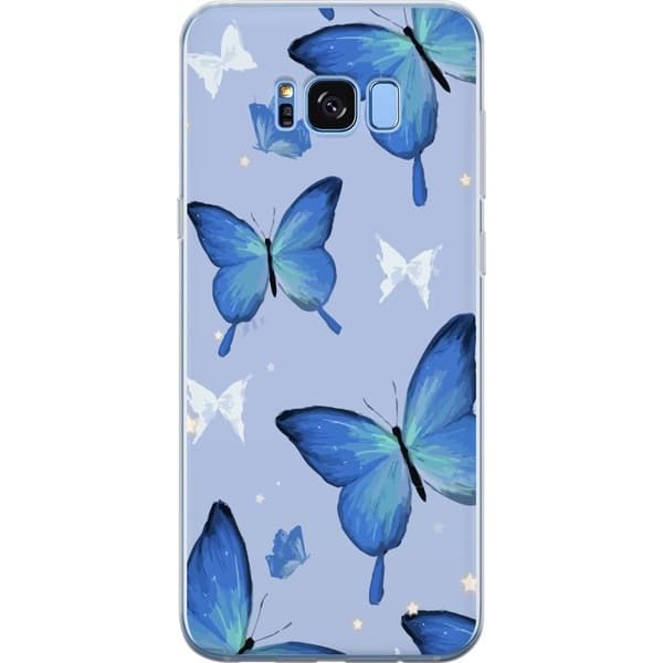 Kännykkäkuori Samsung Galaxy S8-laitteelle, jossa on Sinisiä perhosia kuvio