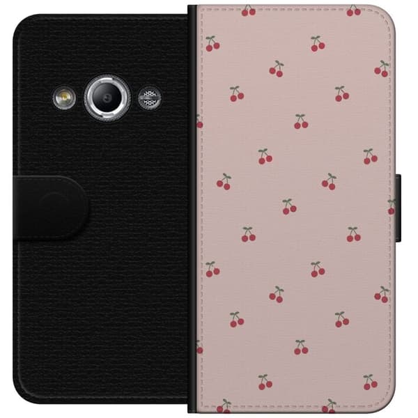 Lommeboketui til Samsung Galaxy Xcover 3 med Kirsebær motiv
