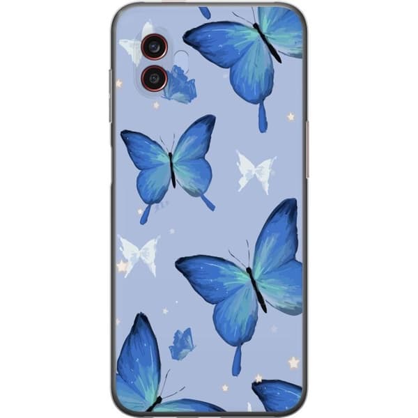 Mobilskal till Samsung Galaxy Xcover6 Pro med Blå fjärillar motiv