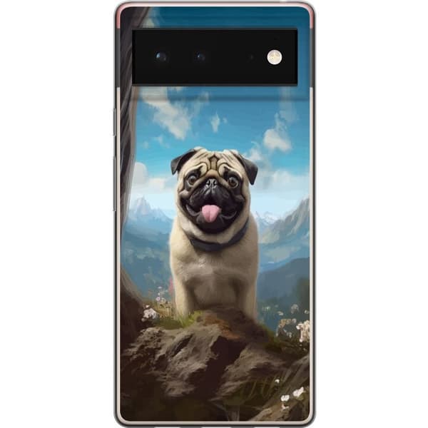 Kännykkäkuori Google Pixel 6-laitteelle, jossa on Iloinen Koira kuvio