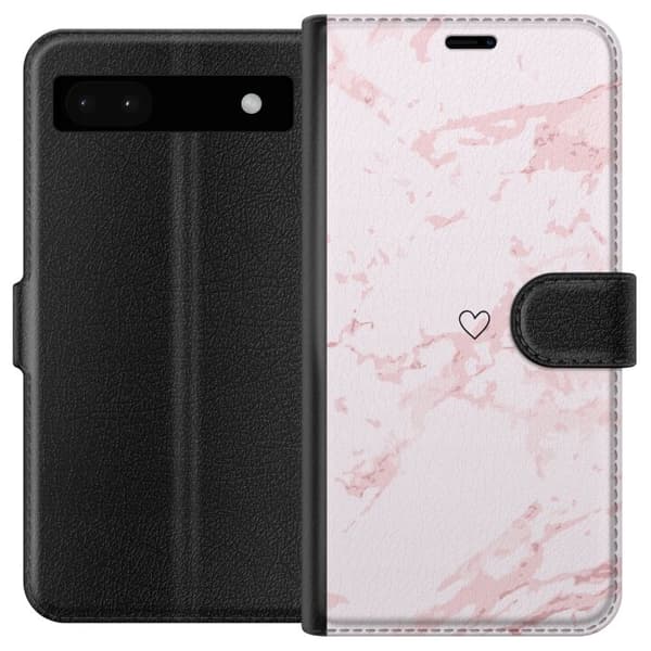 Plånboksfodral till Google Pixel 6a med Rosa Hjärta motiv