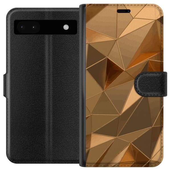 Plånboksfodral till Google Pixel 6a med 3D Guld motiv