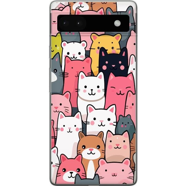 Mobilcover til Google Pixel 6a med Katte mønster motiv