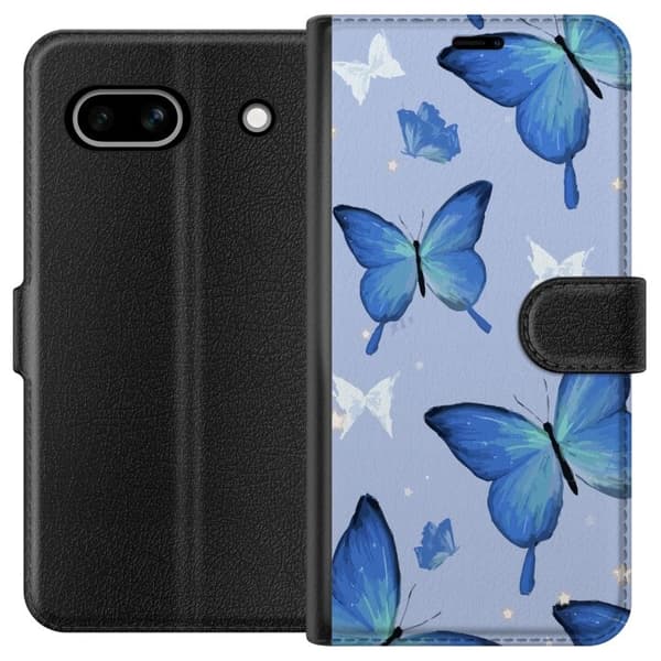 Tegnebogsetui til Google Pixel 7a med Blå sommerfugle motiv