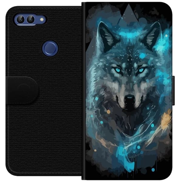 Plånboksfodral till Huawei P smart med Varg motiv