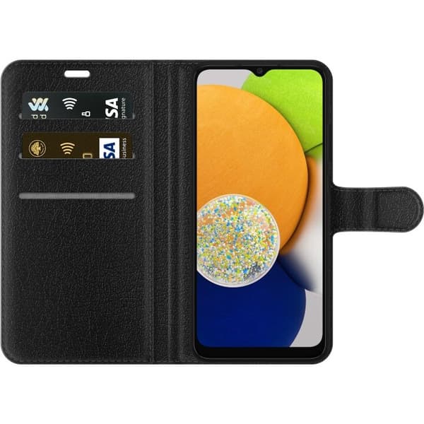 Lompakkokotelo Samsung Galaxy A03-laitteelle, jossa on Metallikuviointi kuvio