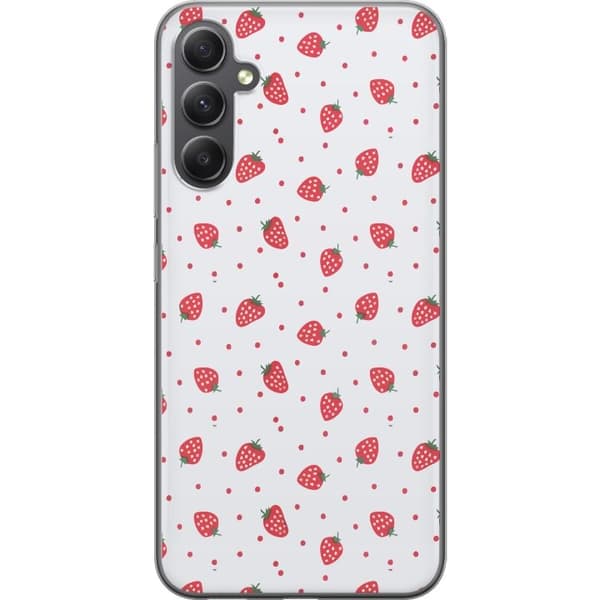 Kännykkäkuori Samsung Galaxy A05s-laitteelle, jossa on Mansikat kuvio