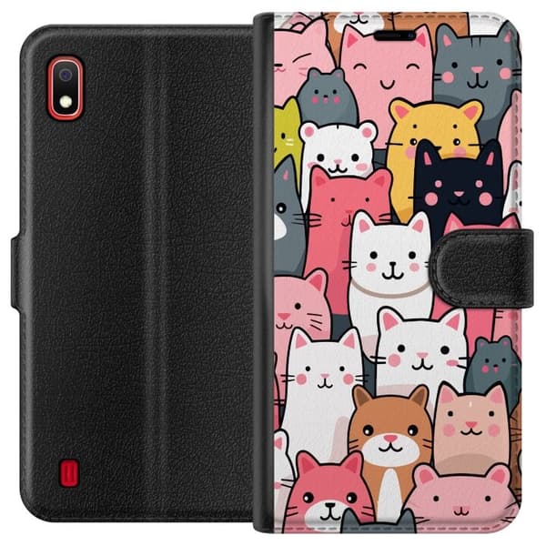 Lommeboketui til Samsung Galaxy A10 med Kattmønster motiv