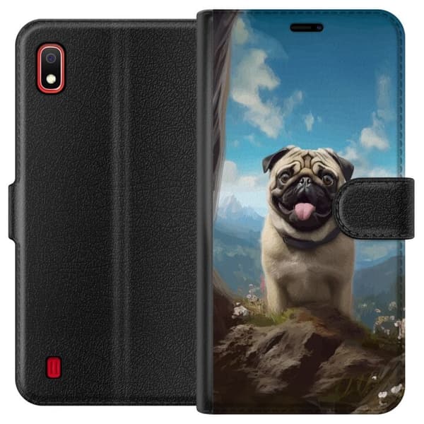 Lommeboketui til Samsung Galaxy A10 med Glad Hund motiv