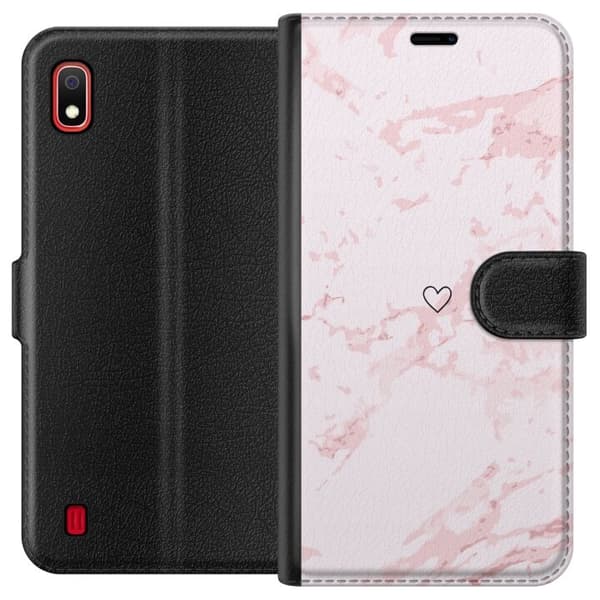 Lommeboketui til Samsung Galaxy A10 med Rosa Hjerte motiv