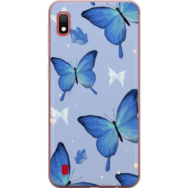 Mobildeksel til Samsung Galaxy A10 med Blå sommerfugler motiv