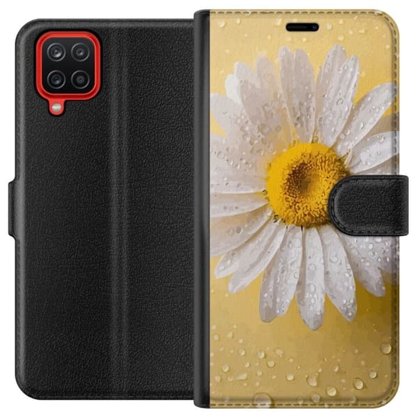 Tegnebogsetui til Samsung Galaxy A12 med Porcelænsblomst motiv