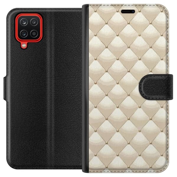 Lompakkokotelo Samsung Galaxy A12-laitteelle, jossa on Kultakiilto kuvio