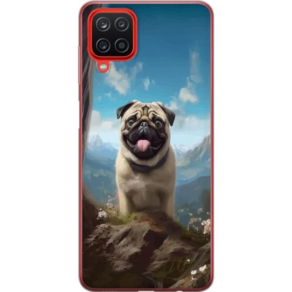 Kännykkäkuori Samsung Galaxy A12-laitteelle, jossa on Iloinen Koira kuvio