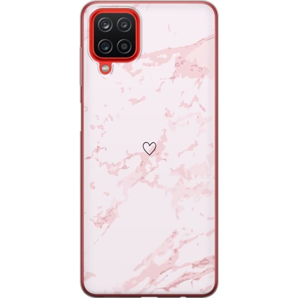 Kännykkäkuori Samsung Galaxy A12-laitteelle, jossa on Roosa Sydän kuvio