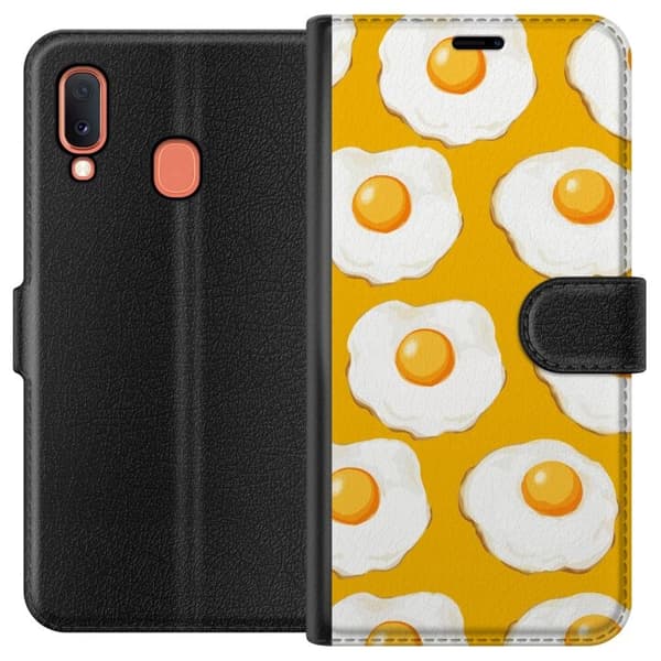 Plånboksfodral till Samsung Galaxy A20e med Stekt ägg motiv