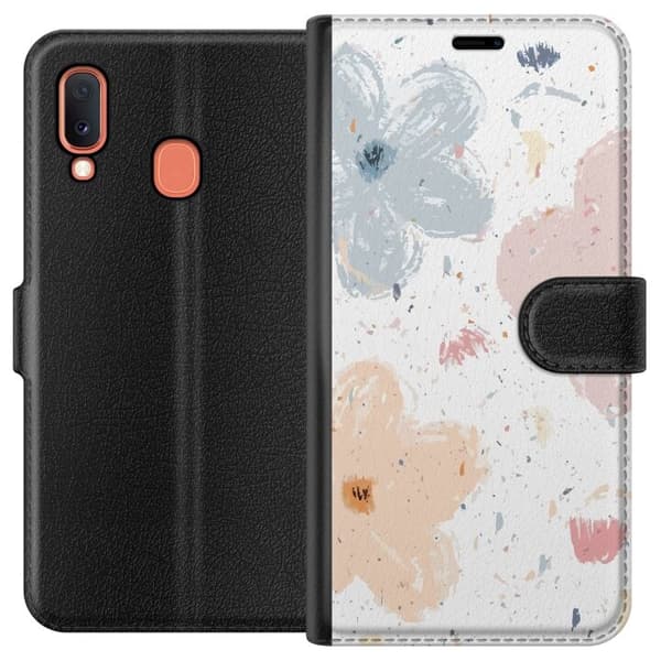 Plånboksfodral till Samsung Galaxy A20e med Blommor motiv