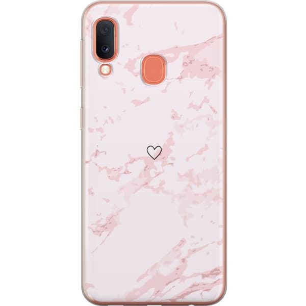Mobilskal till Samsung Galaxy A20e med Rosa Hjärta motiv