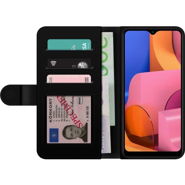 Tegnebogsetui til Samsung Galaxy A20s med Porcelænsblomst motiv