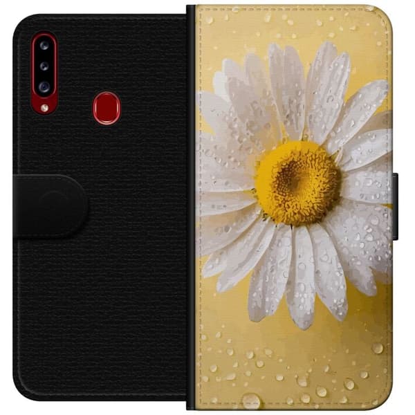 Tegnebogsetui til Samsung Galaxy A20s med Porcelænsblomst motiv