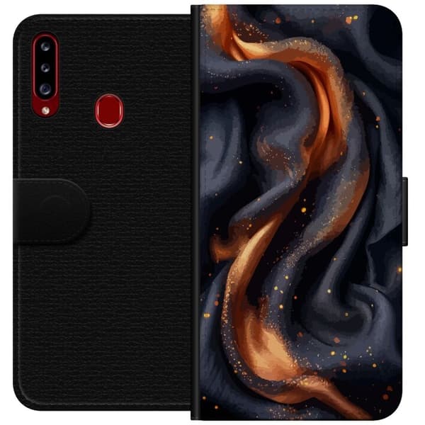 Plånboksfodral till Samsung Galaxy A20s med Eldigt silke motiv