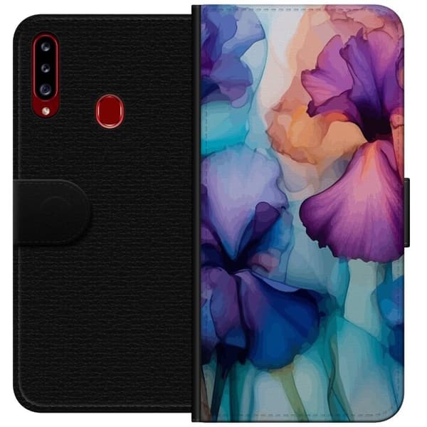 Tegnebogsetui til Samsung Galaxy A20s med Magiske blomster motiv
