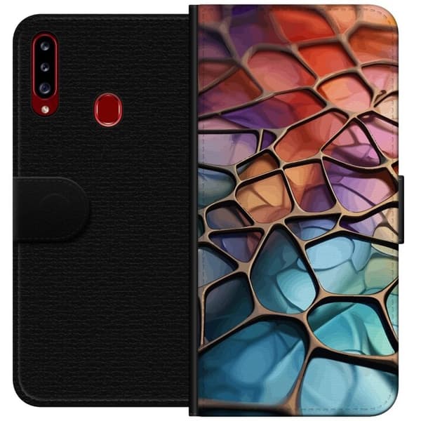 Lommeboketui til Samsung Galaxy A20s med Metalliskt mønster motiv