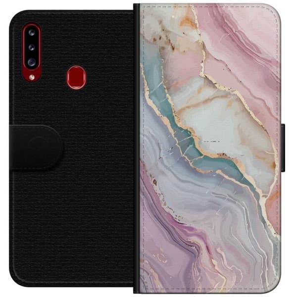 Plånboksfodral till Samsung Galaxy A20s med Marmor motiv