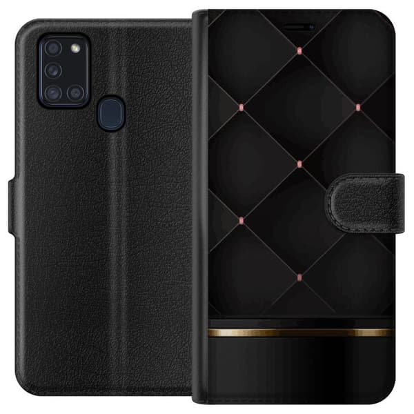 Tegnebogsetui til Samsung Galaxy A21s med Luksuslinje motiv