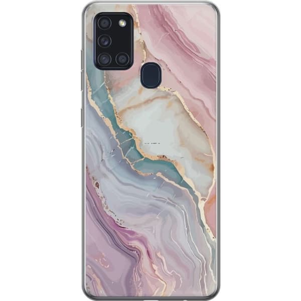 Kännykkäkuori Samsung Galaxy A21s-laitteelle, jossa on Marmori kuvio