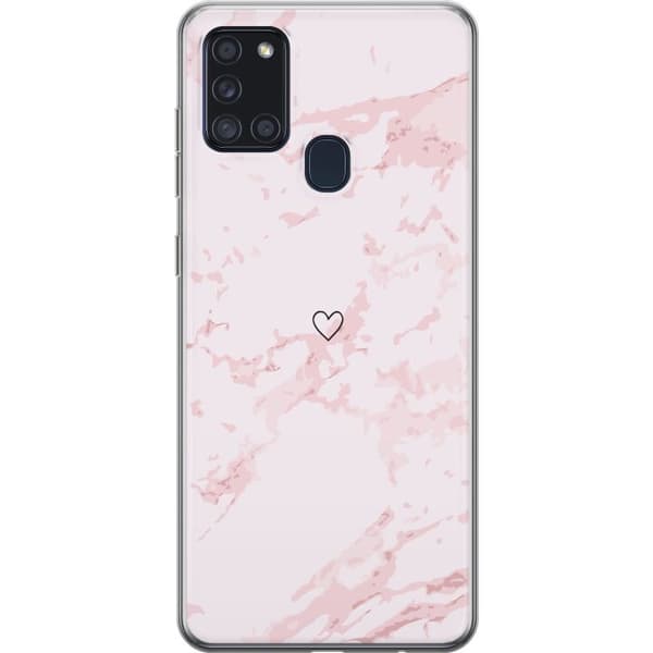 Mobilcover til Samsung Galaxy A21s med Rosa Hjerte motiv