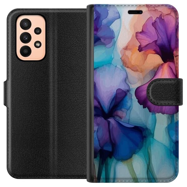 Lommeboketui til Samsung Galaxy A23 med Magiske blomster motiv