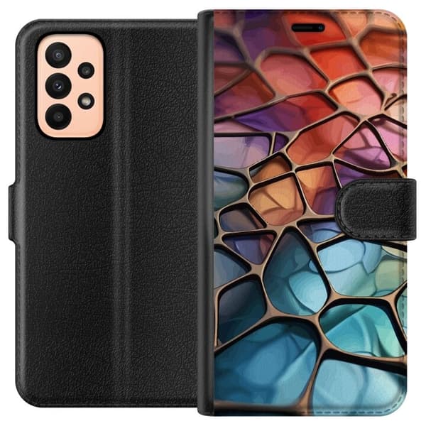 Plånboksfodral till Samsung Galaxy A23 med Metalliskt mönster motiv