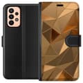 Miniatyrbillede 1 af 4: Tegnebogsetui til Samsung Galaxy A23 med 3D Guld motiv