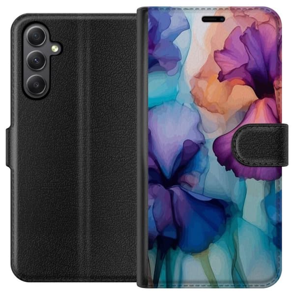 Lommeboketui til Samsung Galaxy A24 4G med Magiske blomster motiv