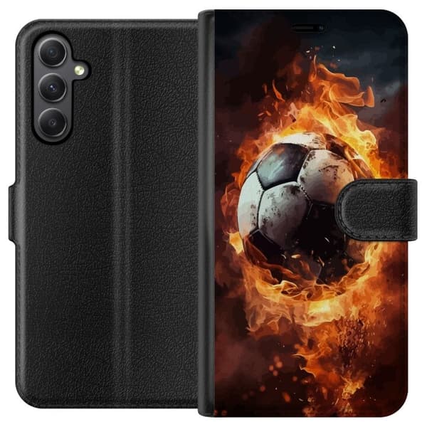 Plånboksfodral till Samsung Galaxy A24 4G med Fotboll motiv