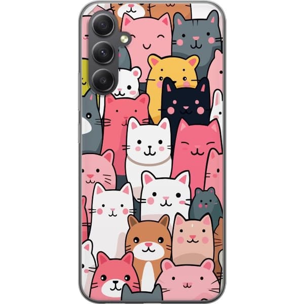 Mobilcover til Samsung Galaxy A24 4G med Katte mønster motiv